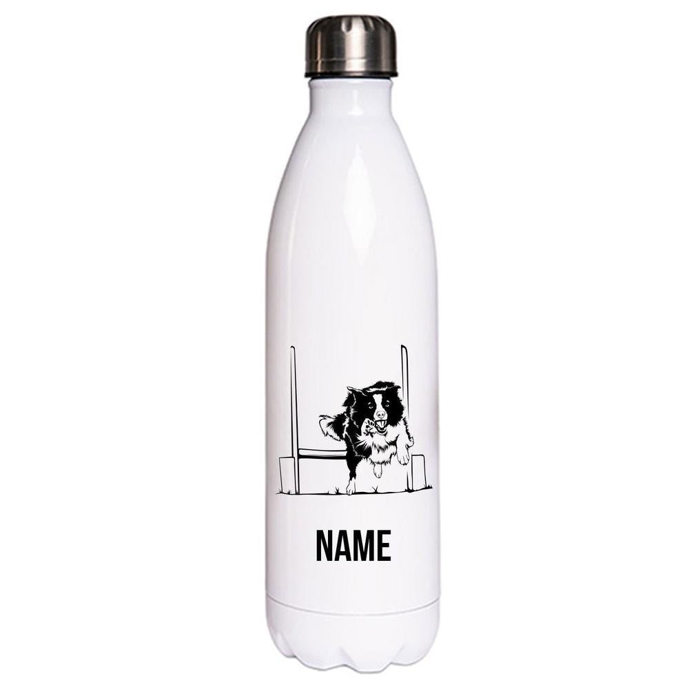 Border Collie Final - Edelstahl Thermosflasche 750 ml mit Namen-Tierisch-tolle Geschenke-Tierisch-tolle-Geschenke
