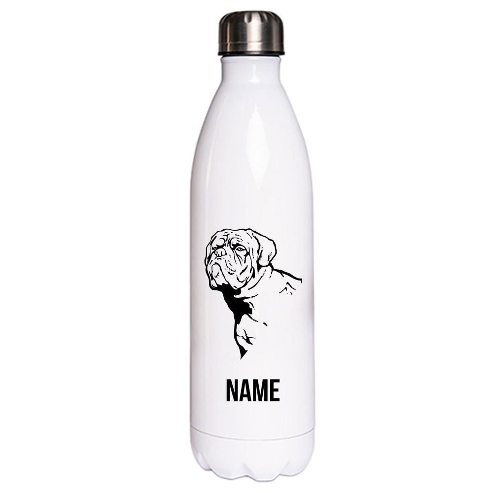 Bordeaux Dogge 2 - Edelstahl Thermosflasche 750 ml mit Namen-Tierisch-tolle Geschenke-Tierisch-tolle-Geschenke