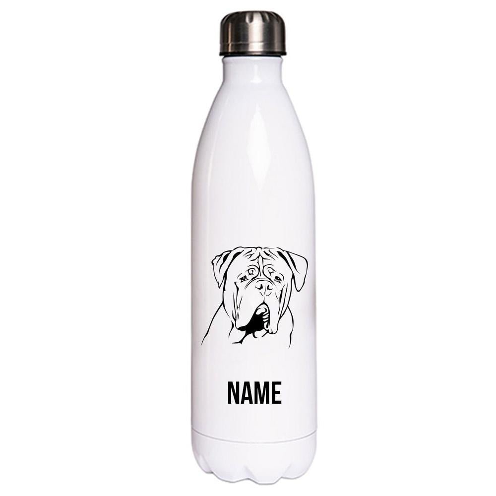 Bordeaux Dogge - Edelstahl Thermosflasche 750 ml mit Namen-Tierisch-tolle Geschenke-Tierisch-tolle-Geschenke