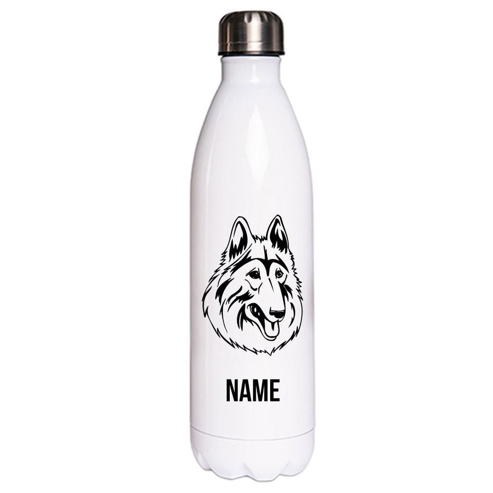 Belgischer Schäferhund Tervueren - Edelstahl Thermosflasche 750 ml mit Namen-Tierisch-tolle Geschenke-Tierisch-tolle-Geschenke