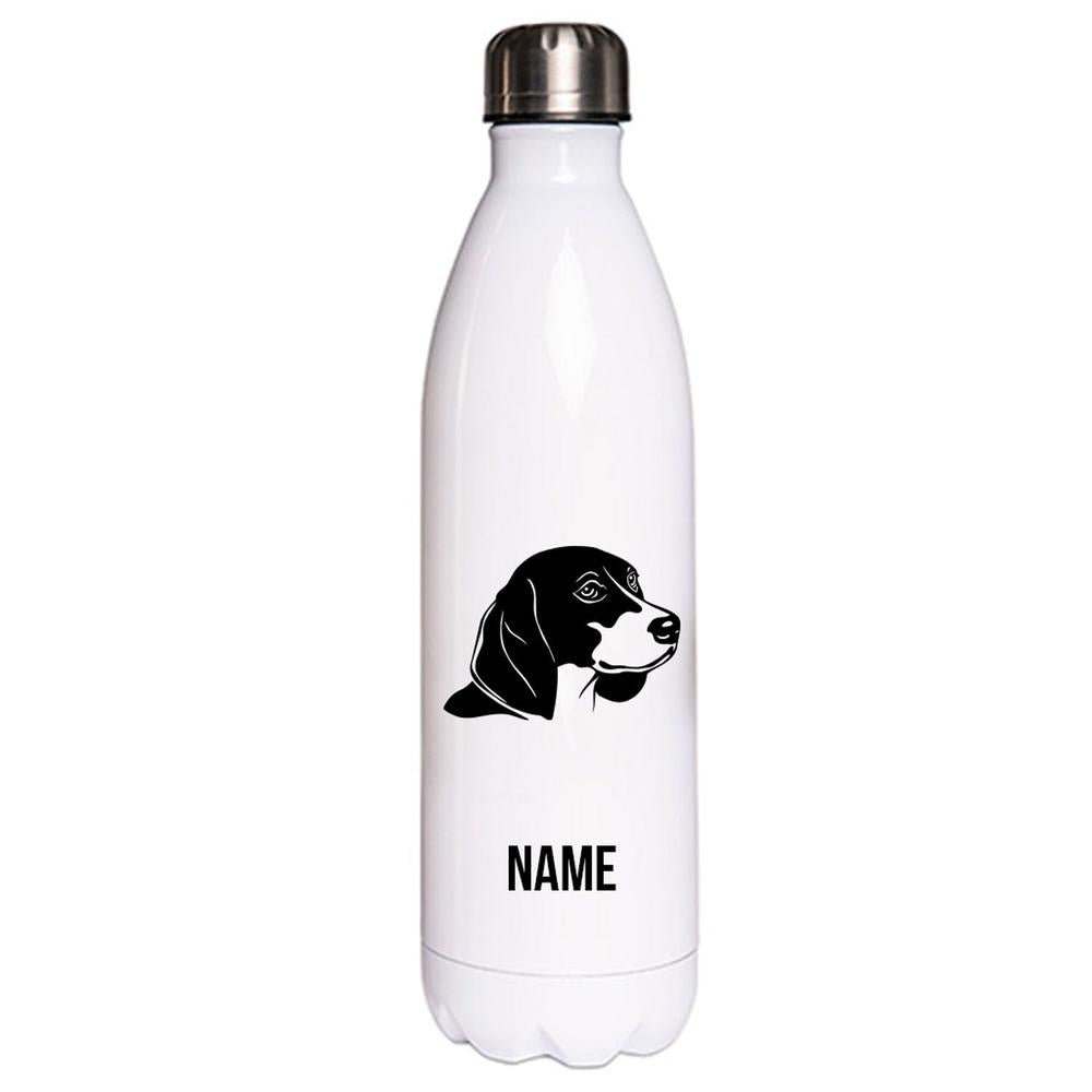 Beagle 4 - Edelstahl Thermosflasche 750 ml mit Namen-Tierisch-tolle Geschenke-Tierisch-tolle-Geschenke