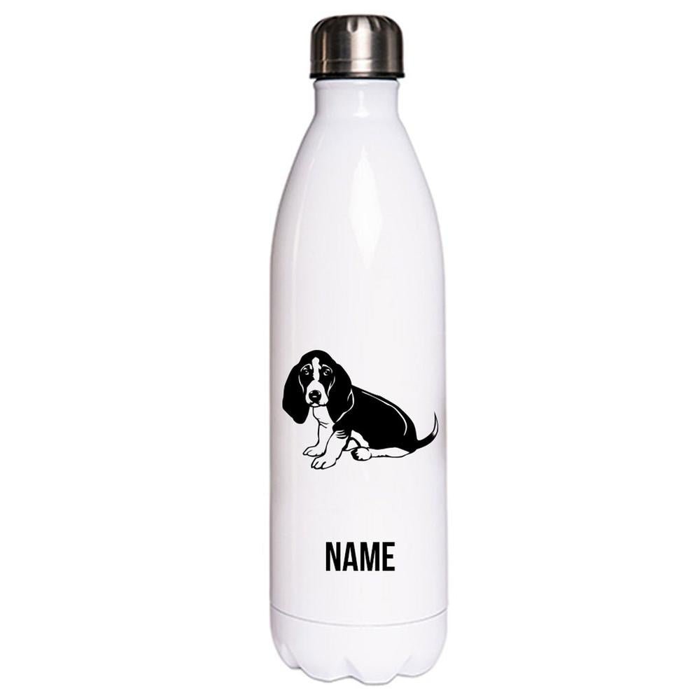 Basset 3 - Edelstahl Thermosflasche 750 ml mit Namen-Tierisch-tolle Geschenke-Tierisch-tolle-Geschenke