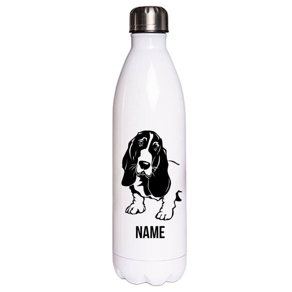 Basset 1 - Edelstahl Thermosflasche 750 ml mit Namen-Tierisch-tolle Geschenke-Tierisch-tolle-Geschenke