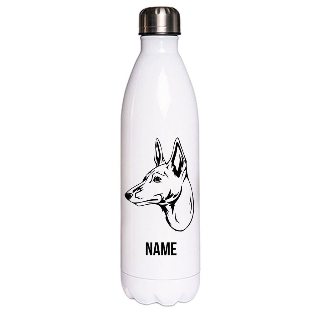 Basenji - Edelstahl Thermosflasche 750 ml mit Namen-Tierisch-tolle Geschenke-Tierisch-tolle-Geschenke