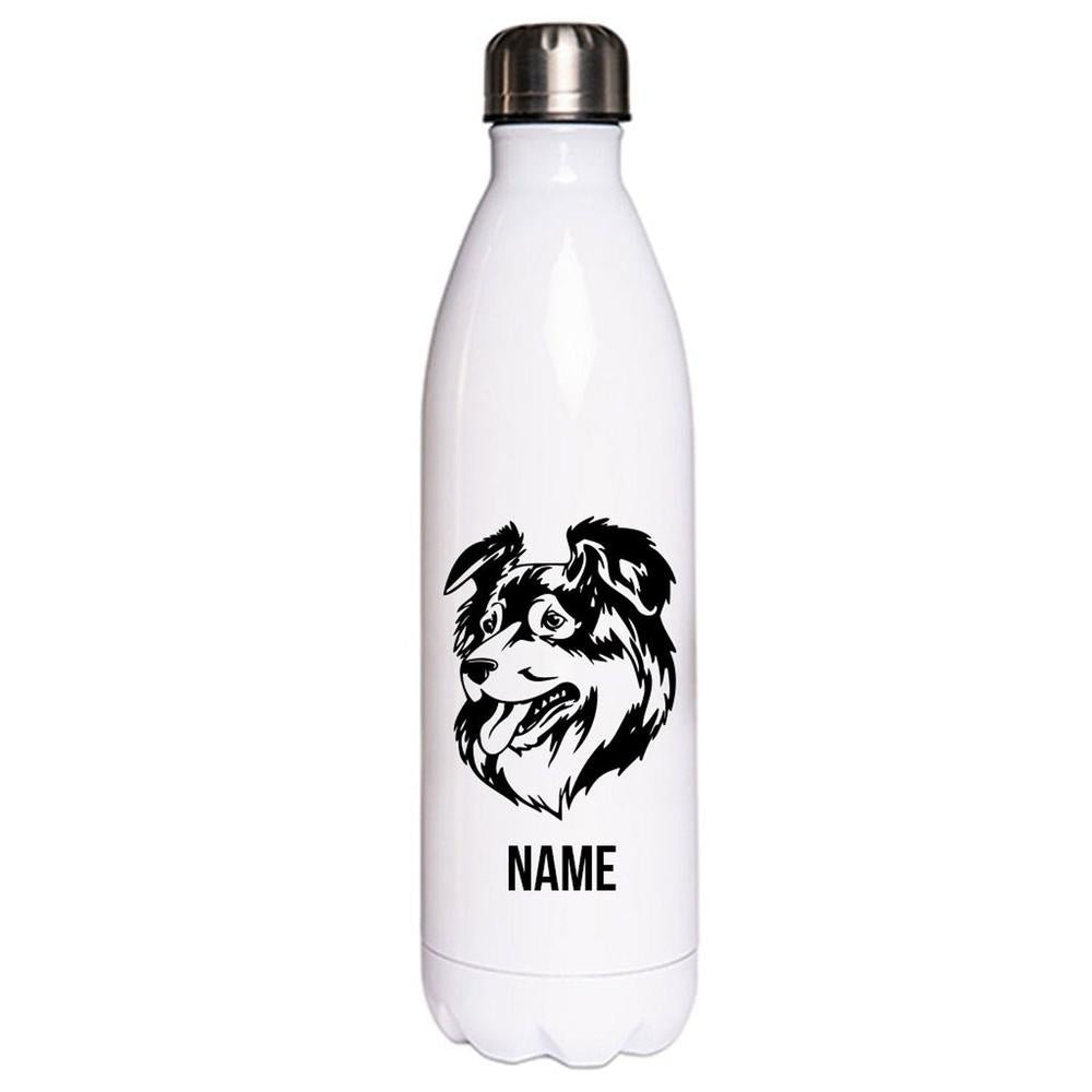 Australian Shepherd 3 - Edelstahl Thermosflasche 750 ml mit Namen-Tierisch-tolle Geschenke-Tierisch-tolle-Geschenke