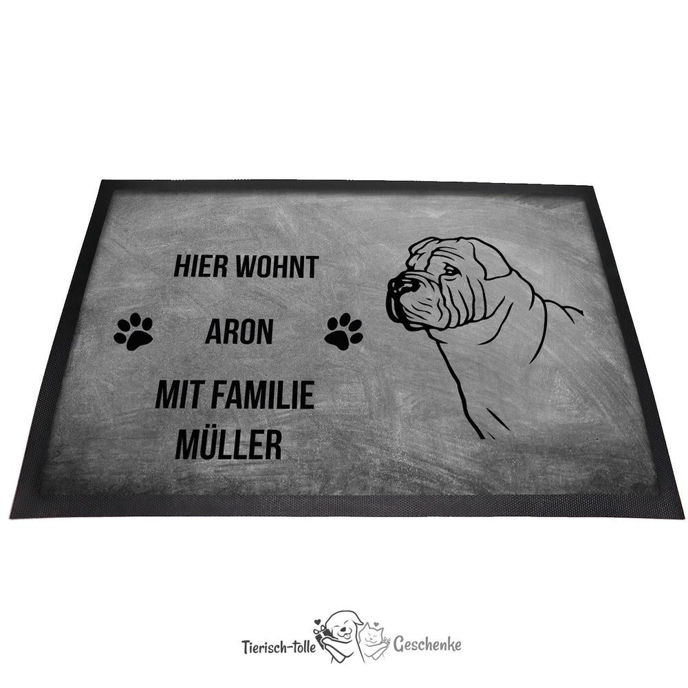 Shar Pei - Fußmatte - Schmutzfangmatte - 40 x 60 cm-Tierisch-tolle Geschenke-Tierisch-tolle-Geschenke