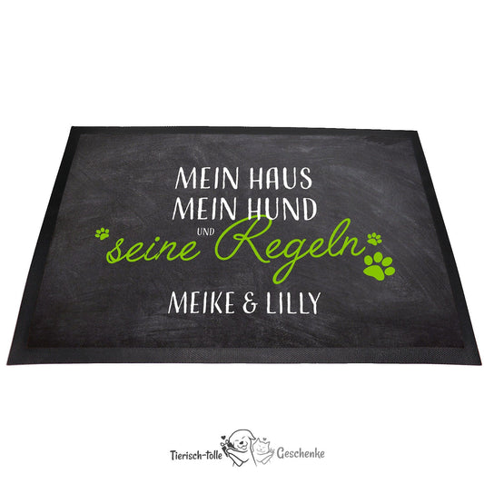 Fußmatte - Schmutzfangmatte - seine Regeln 2 - 40 x 60 cm-Tierisch-tolle Geschenke-Tierisch-tolle-Geschenke