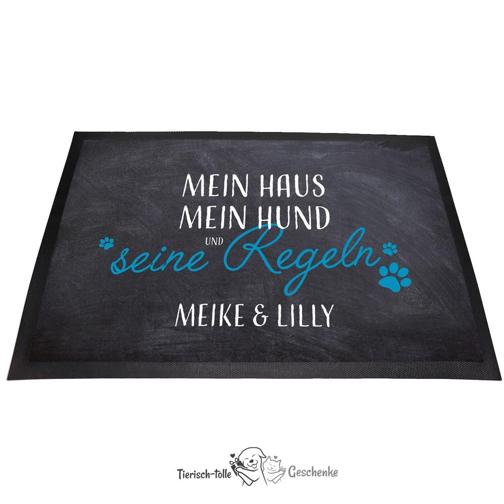 Fußmatte - Schmutzfangmatte - seine Regeln 2 - 40 x 60 cm-Tierisch-tolle Geschenke-Tierisch-tolle-Geschenke