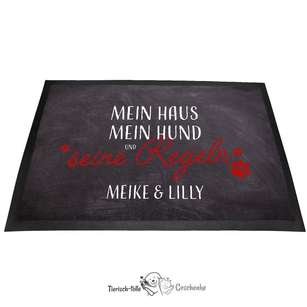 Fußmatte - Schmutzfangmatte - seine Regeln 2 - 40 x 60 cm-Tierisch-tolle Geschenke-Tierisch-tolle-Geschenke