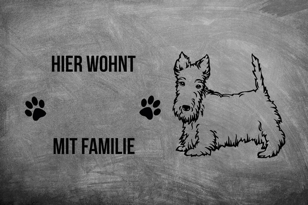 Scottish Terrier 3 - Fußmatte - Schmutzfangmatte - 40 x 60 cm-Tierisch-tolle Geschenke-Tierisch-tolle-Geschenke