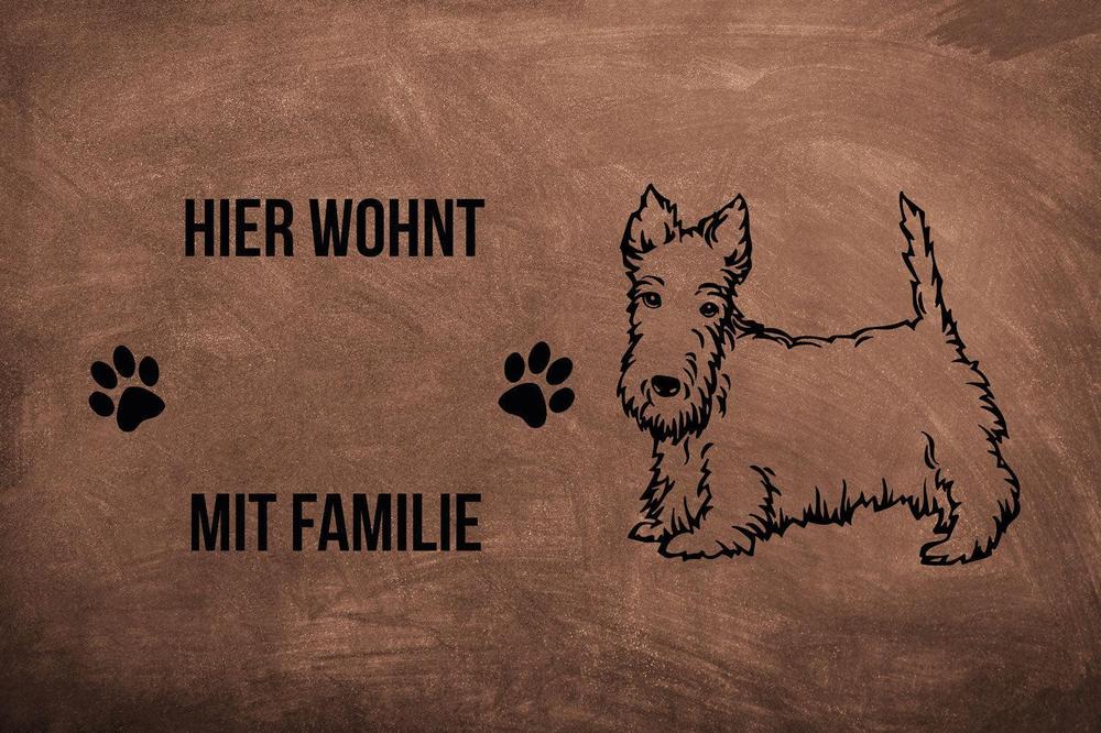 Scottish Terrier 3 - Fußmatte - Schmutzfangmatte - 40 x 60 cm-Tierisch-tolle Geschenke-Tierisch-tolle-Geschenke