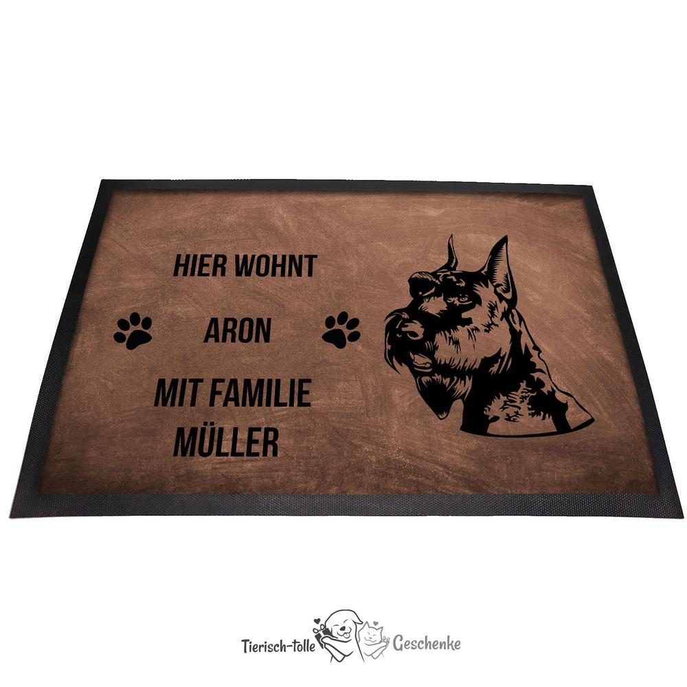 Schnauzer 1 - Fußmatte - Schmutzfangmatte - 40 x 60 cm-Tierisch-tolle Geschenke-Tierisch-tolle-Geschenke