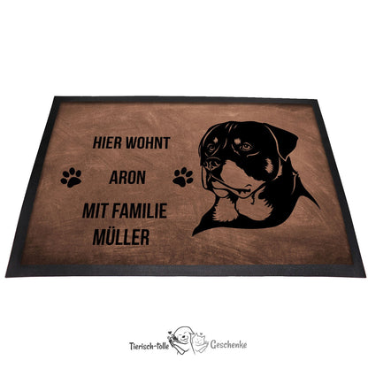 Rottweiler 3 - Fußmatte - Schmutzfangmatte - 40 x 60 cm-Tierisch-tolle Geschenke-Tierisch-tolle-Geschenke