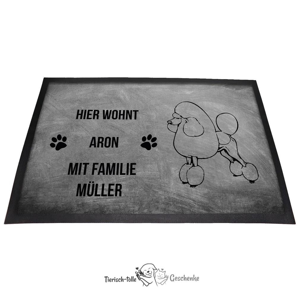 Pudel - Fußmatte - Schmutzfangmatte - 40 x 60 cm-Tierisch-tolle Geschenke-Tierisch-tolle-Geschenke