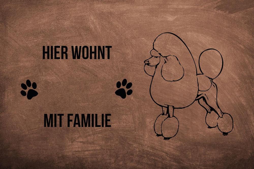 Pudel - Fußmatte - Schmutzfangmatte - 40 x 60 cm-Tierisch-tolle Geschenke-Tierisch-tolle-Geschenke