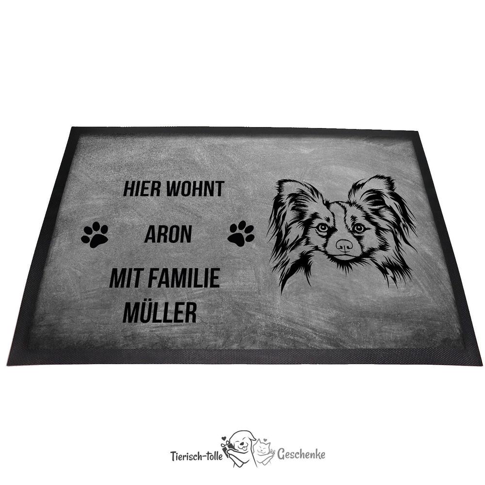 Papillon 2 - Fußmatte - Schmutzfangmatte - 40 x 60 cm-Tierisch-tolle Geschenke-Tierisch-tolle-Geschenke