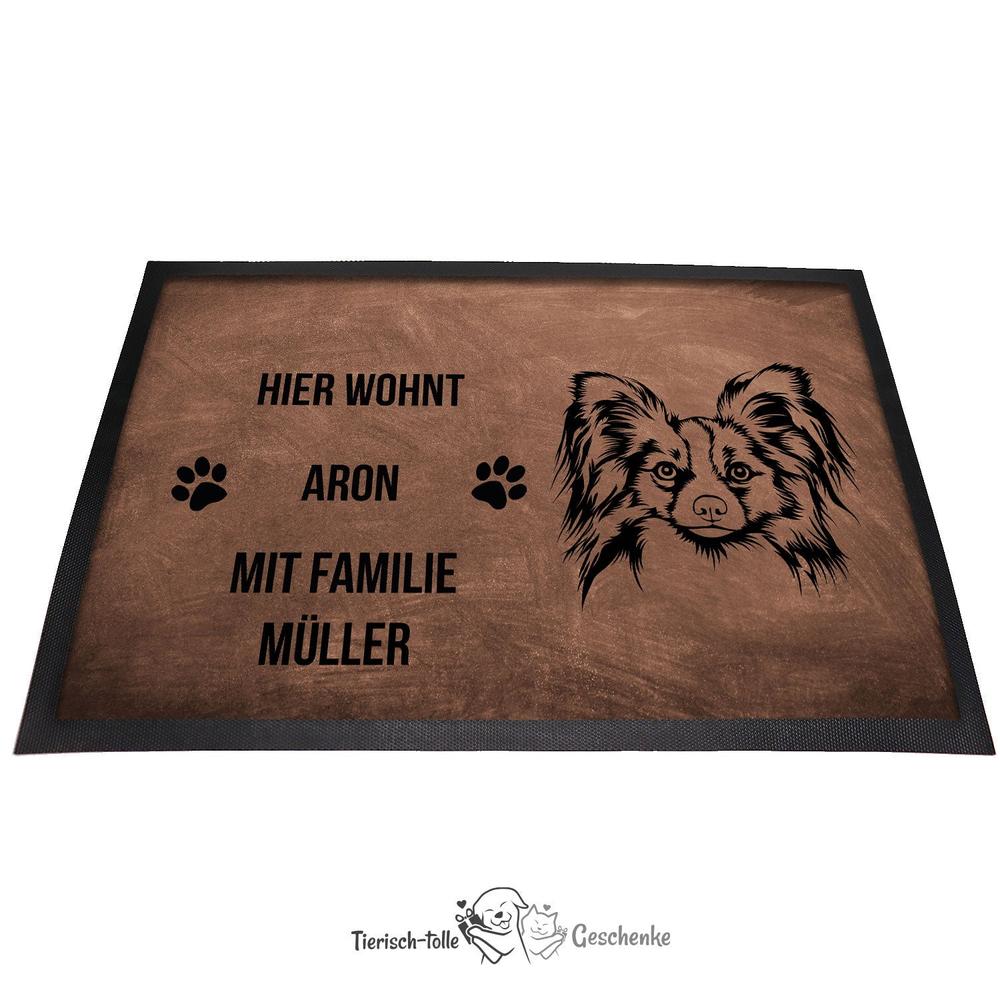 Papillon 2 - Fußmatte - Schmutzfangmatte - 40 x 60 cm-Tierisch-tolle Geschenke-Tierisch-tolle-Geschenke
