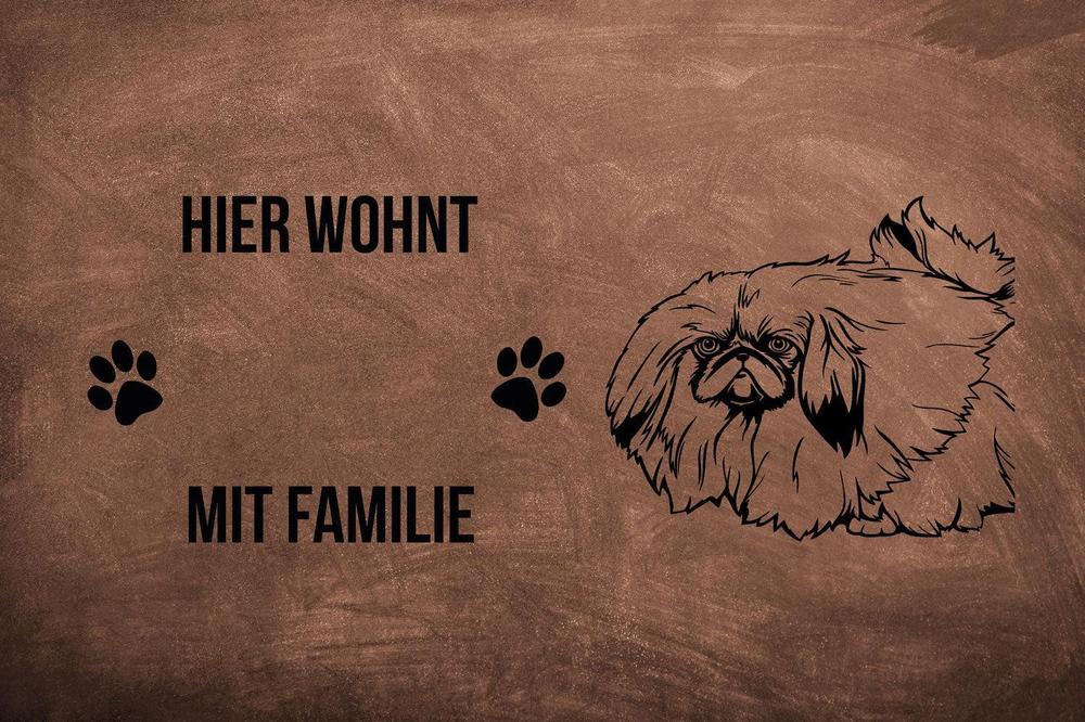 Pekinese - Fußmatte - Schmutzfangmatte - 40 x 60 cm-Tierisch-tolle Geschenke-Tierisch-tolle-Geschenke