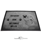 Mops stehend - Fußmatte - Schmutzfangmatte - 40 x 60 cm-Tierisch-tolle Geschenke-Tierisch-tolle-Geschenke