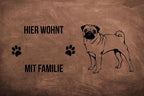 Mops stehend - Fußmatte - Schmutzfangmatte - 40 x 60 cm-Tierisch-tolle Geschenke-Tierisch-tolle-Geschenke