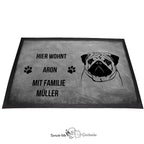 Mops - Fußmatte - Schmutzfangmatte - 40 x 60 cm-Tierisch-tolle Geschenke-Tierisch-tolle-Geschenke