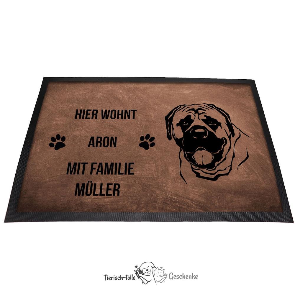 Mastiff 2 - Fußmatte - Schmutzfangmatte - 40 x 60 cm-Tierisch-tolle Geschenke-Tierisch-tolle-Geschenke