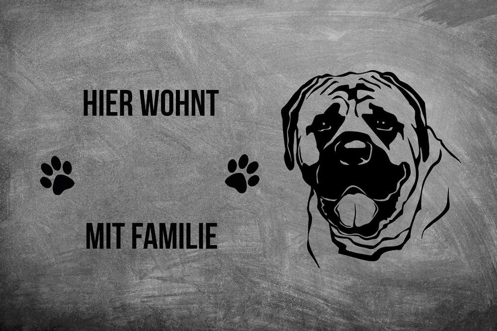 Mastiff 2 - Fußmatte - Schmutzfangmatte - 40 x 60 cm-Tierisch-tolle Geschenke-Tierisch-tolle-Geschenke