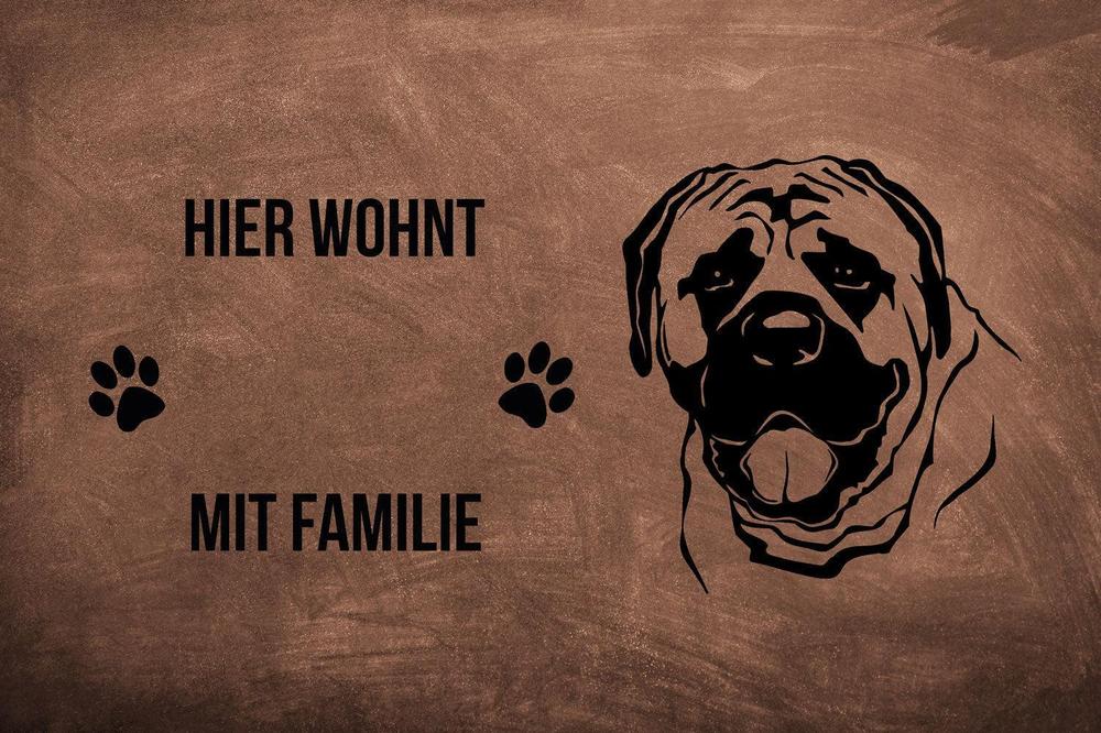 Mastiff 2 - Fußmatte - Schmutzfangmatte - 40 x 60 cm-Tierisch-tolle Geschenke-Tierisch-tolle-Geschenke