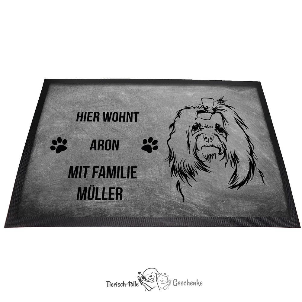 Malteser 2 - Fußmatte - Schmutzfangmatte - 40 x 60 cm-Tierisch-tolle Geschenke-Tierisch-tolle-Geschenke