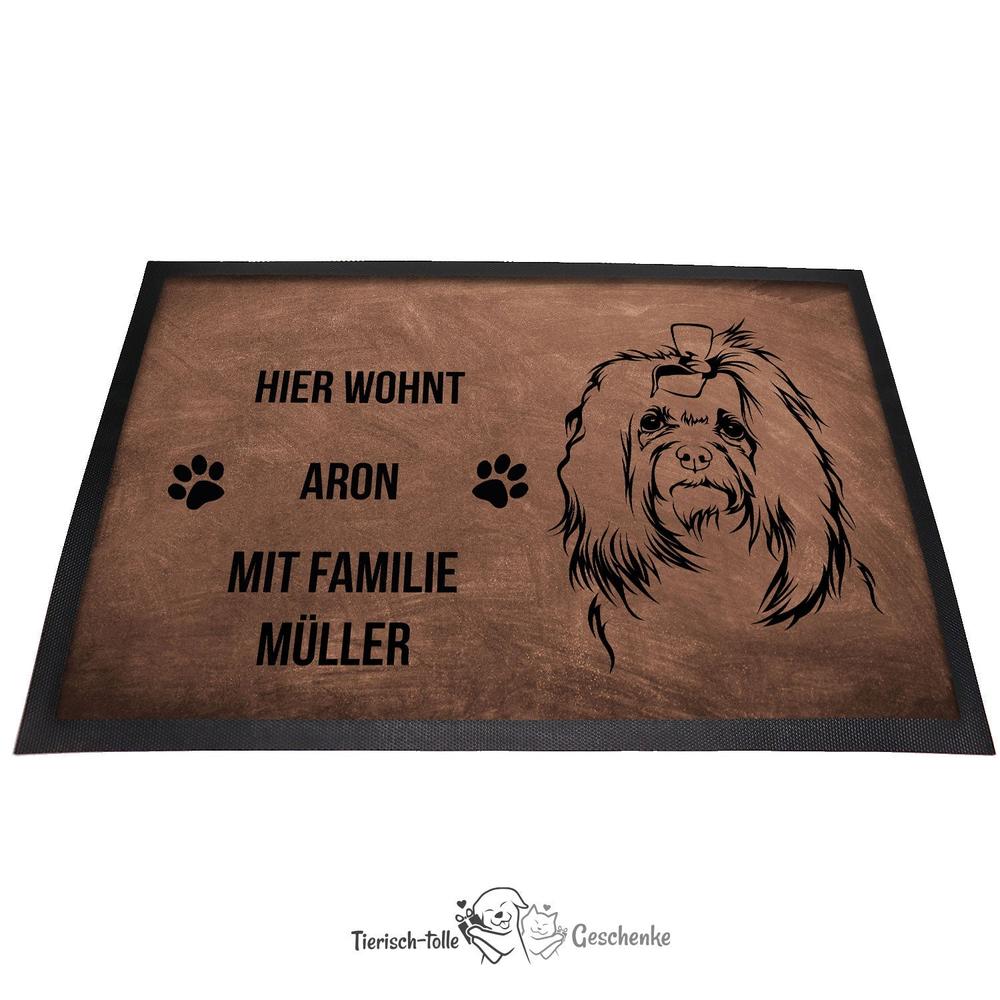 Malteser 2 - Fußmatte - Schmutzfangmatte - 40 x 60 cm-Tierisch-tolle Geschenke-Tierisch-tolle-Geschenke