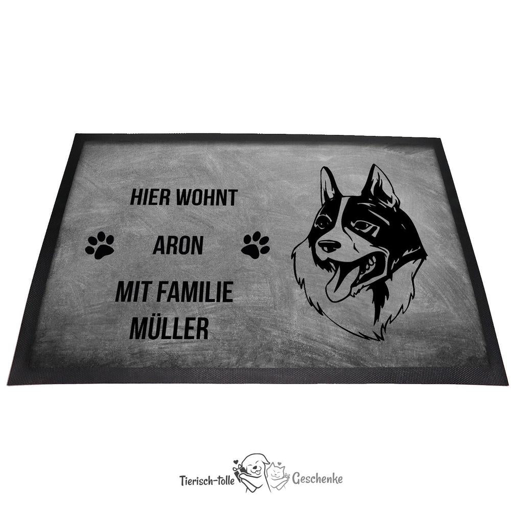 Karelischer Bärenhund - Fußmatte - Schmutzfangmatte - 40 x 60 cm-Tierisch-tolle Geschenke-Tierisch-tolle-Geschenke