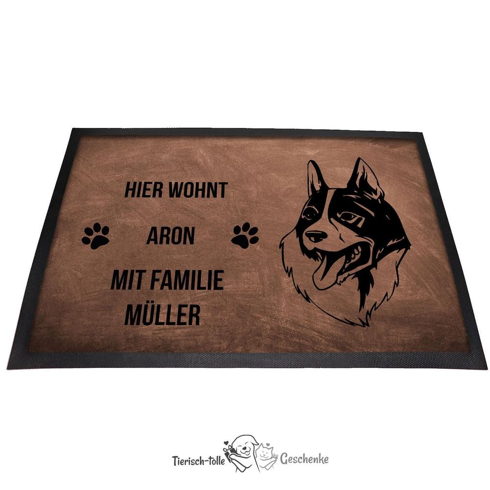 Karelischer Bärenhund - Fußmatte - Schmutzfangmatte - 40 x 60 cm-Tierisch-tolle Geschenke-Tierisch-tolle-Geschenke