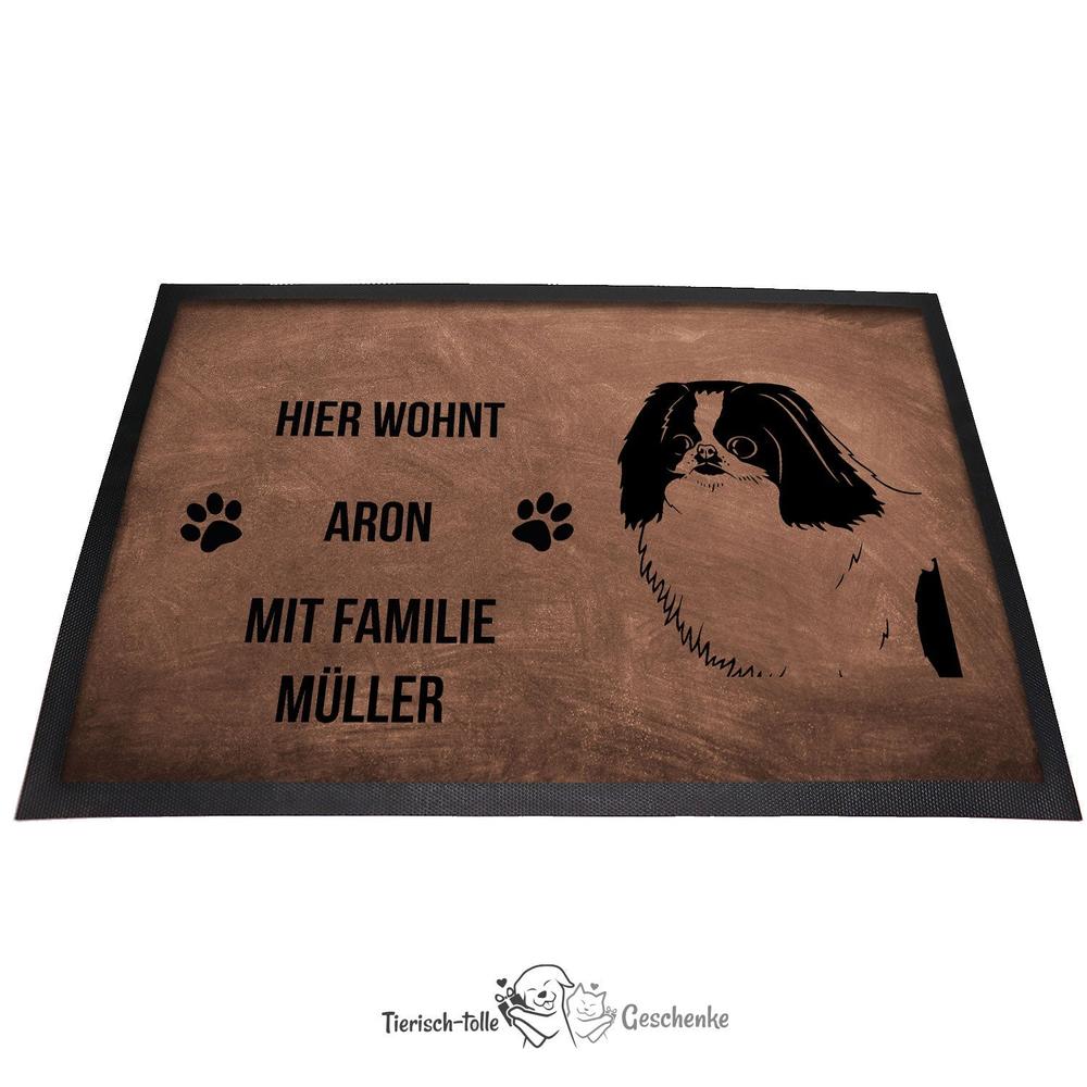 Japan Chin - Fußmatte - Schmutzfangmatte - 40 x 60 cm-Tierisch-tolle Geschenke-Tierisch-tolle-Geschenke