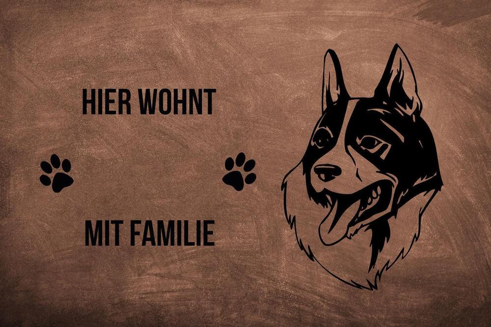 Karelischer Bärenhund - Fußmatte - Schmutzfangmatte - 40 x 60 cm-Tierisch-tolle Geschenke-Tierisch-tolle-Geschenke
