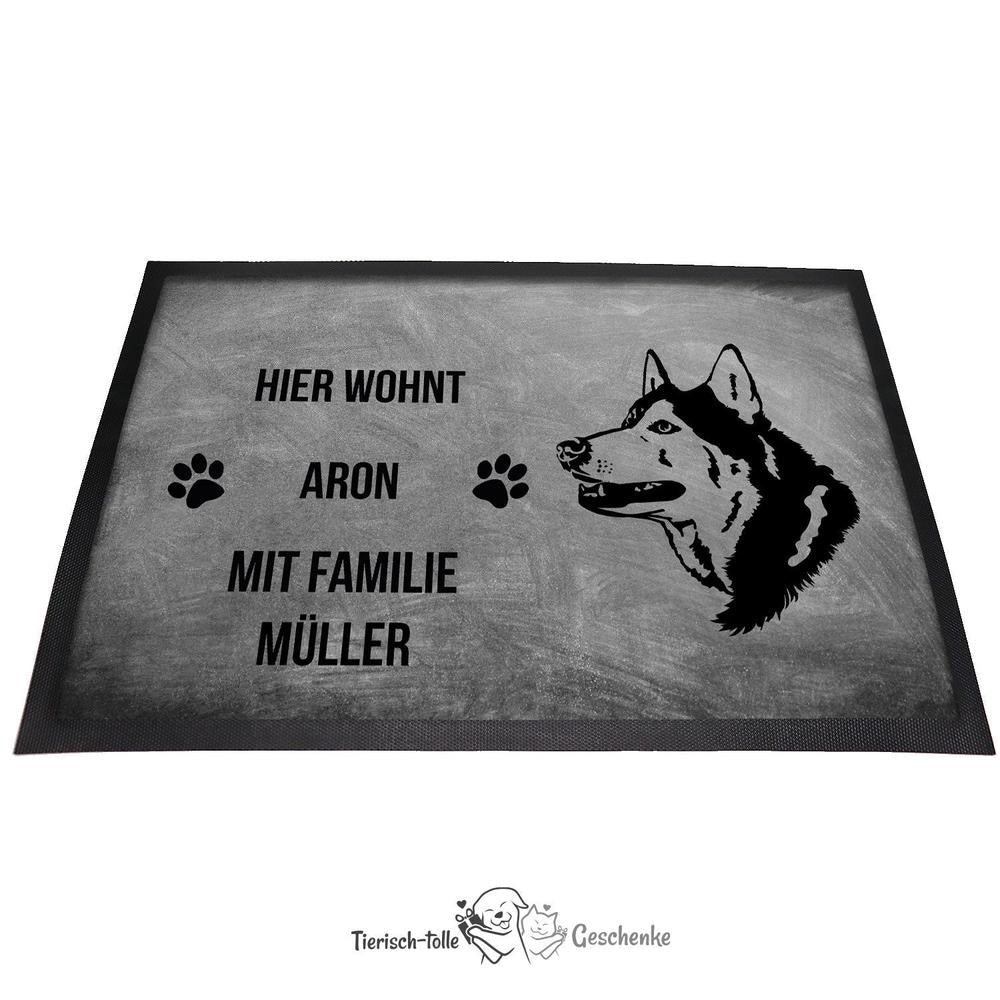 Husky 3 - Fußmatte - Schmutzfangmatte - 40 x 60 cm-Tierisch-tolle Geschenke-Tierisch-tolle-Geschenke