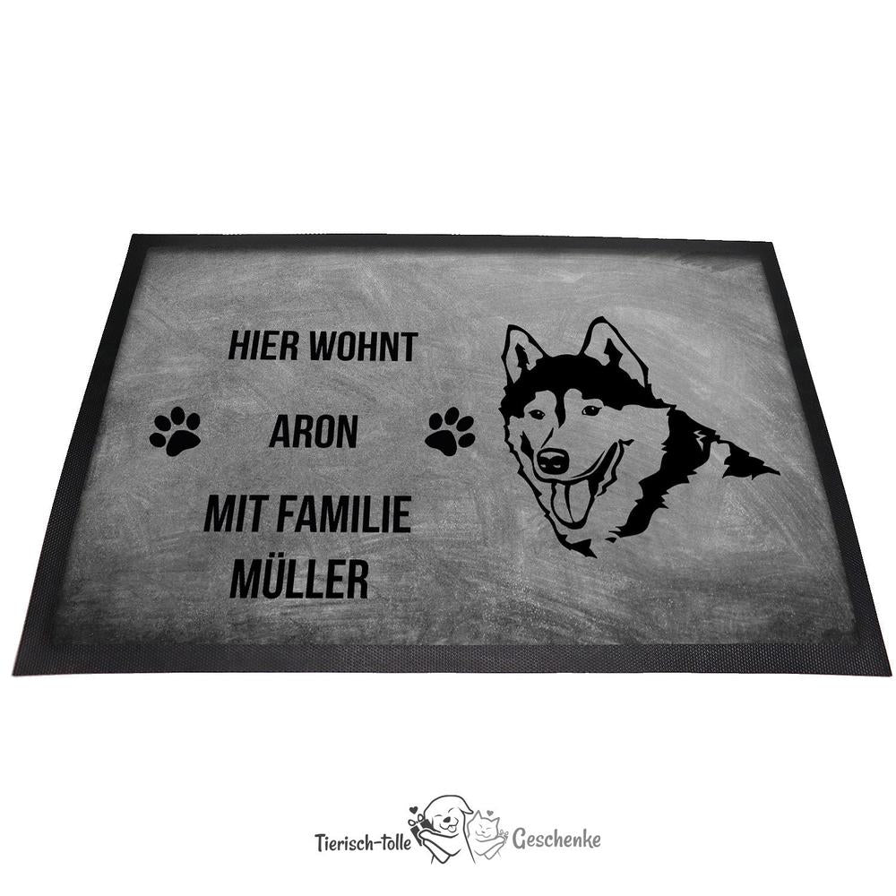 Husky 2 - Fußmatte - Schmutzfangmatte - 40 x 60 cm-Tierisch-tolle Geschenke-Tierisch-tolle-Geschenke