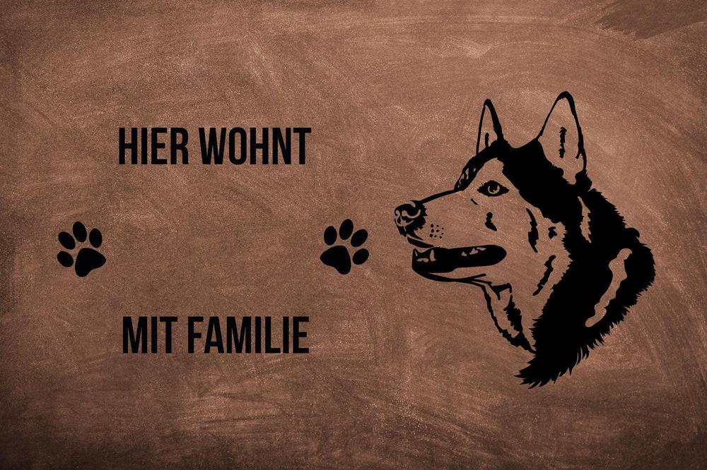 Husky 3 - Fußmatte - Schmutzfangmatte - 40 x 60 cm-Tierisch-tolle Geschenke-Tierisch-tolle-Geschenke
