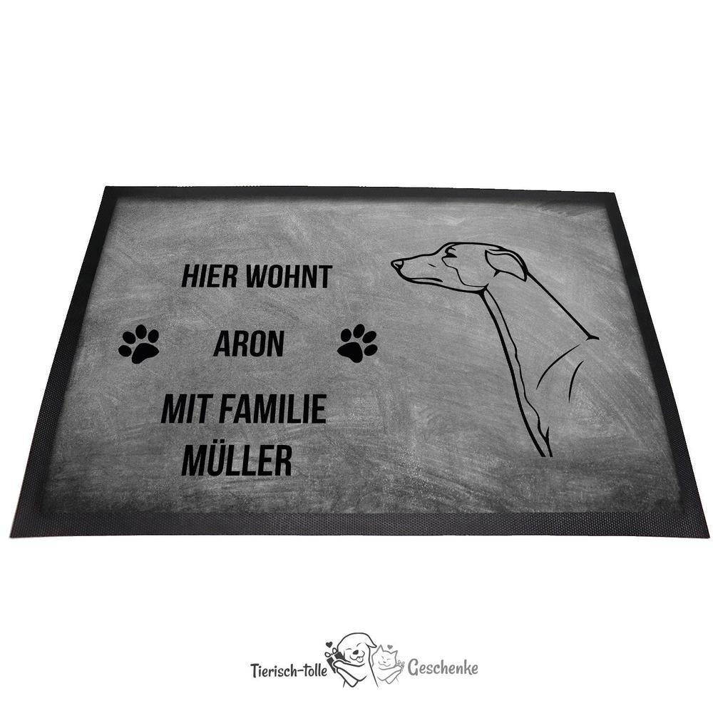 Greyhound - Fußmatte - Schmutzfangmatte - 40 x 60 cm-Tierisch-tolle Geschenke-Tierisch-tolle-Geschenke