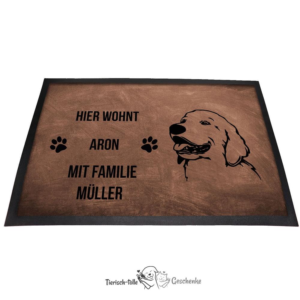Golden Retriever 1 - Fußmatte - Schmutzfangmatte - 40 x 60 cm-Tierisch-tolle Geschenke-Tierisch-tolle-Geschenke