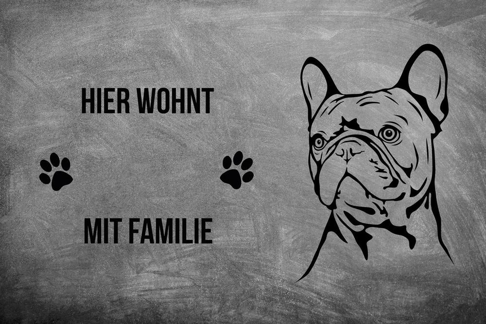 Französische Bulldogge 2 - Fußmatte - Schmutzfangmatte - 40 x 60 cm-Tierisch-tolle Geschenke-Tierisch-tolle-Geschenke