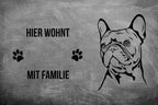 Französische Bulldogge 2 - Fußmatte - Schmutzfangmatte - 40 x 60 cm-Tierisch-tolle Geschenke-Tierisch-tolle-Geschenke