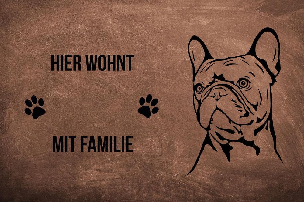 Französische Bulldogge 2 - Fußmatte - Schmutzfangmatte - 40 x 60 cm-Tierisch-tolle Geschenke-Tierisch-tolle-Geschenke