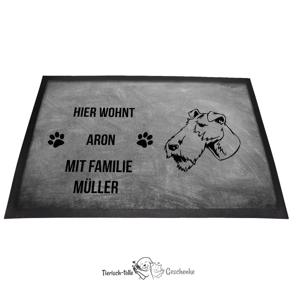 Foxterrier Drahthaar 2 - Fußmatte - Schmutzfangmatte - 40 x 60 cm-Tierisch-tolle Geschenke-Tierisch-tolle-Geschenke