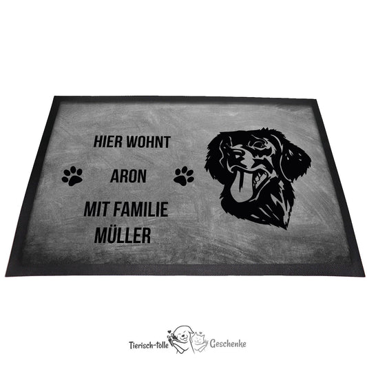 Flat Coated Retriever - Fußmatte - Schmutzfangmatte - 40 x 60 cm-Tierisch-tolle Geschenke-Tierisch-tolle-Geschenke