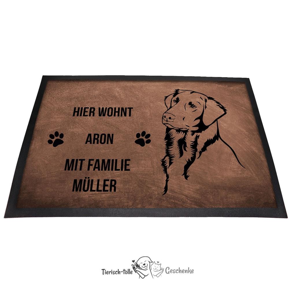 Flat Coated Retriever 1 - Fußmatte - Schmutzfangmatte - 40 x 60 cm-Tierisch-tolle Geschenke-Tierisch-tolle-Geschenke