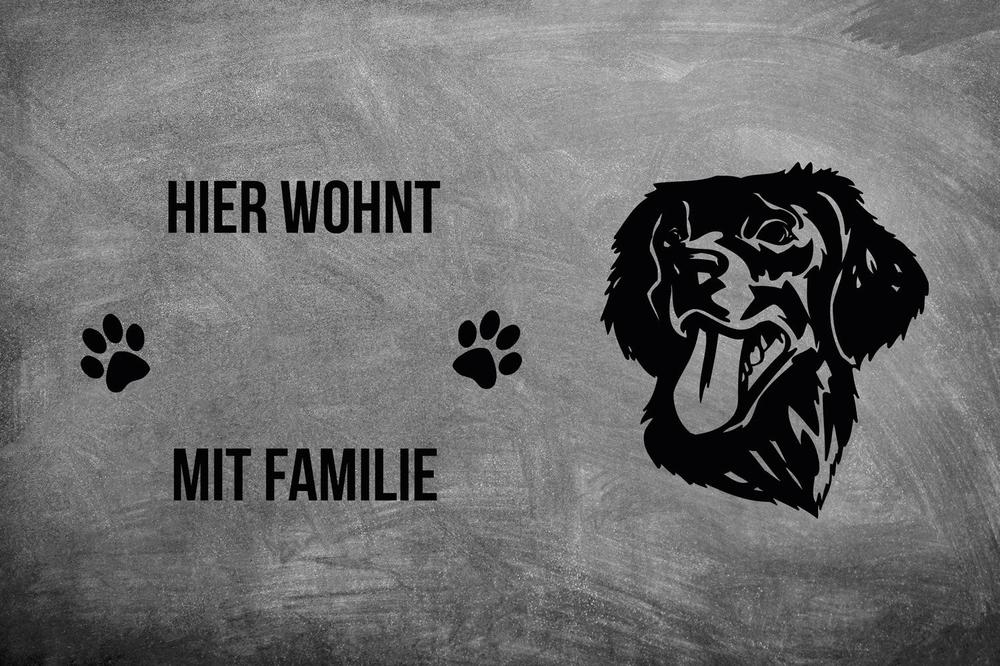 Flat Coated Retriever - Fußmatte - Schmutzfangmatte - 40 x 60 cm-Tierisch-tolle Geschenke-Tierisch-tolle-Geschenke
