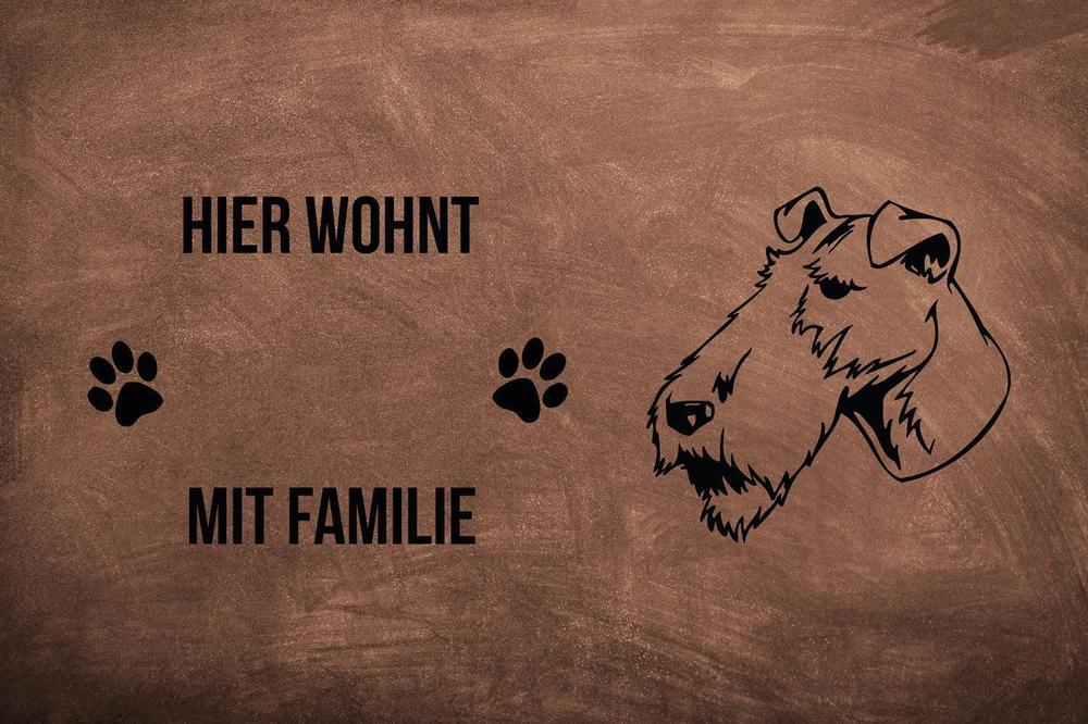 Foxterrier Drahthaar 2 - Fußmatte - Schmutzfangmatte - 40 x 60 cm-Tierisch-tolle Geschenke-Tierisch-tolle-Geschenke