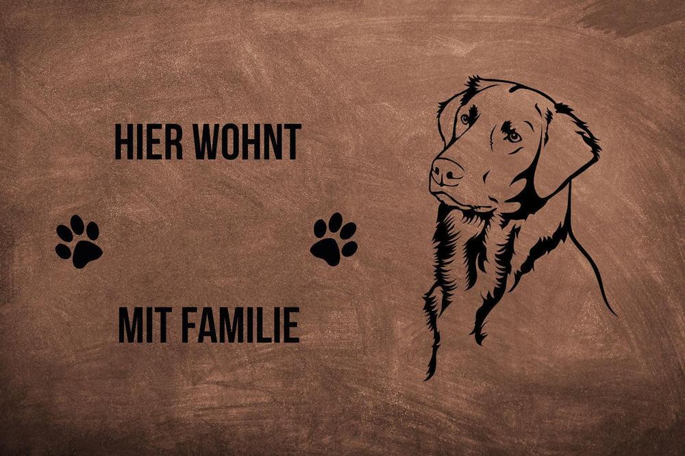 Flat Coated Retriever 1 - Fußmatte - Schmutzfangmatte - 40 x 60 cm-Tierisch-tolle Geschenke-Tierisch-tolle-Geschenke
