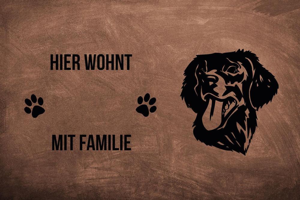Flat Coated Retriever - Fußmatte - Schmutzfangmatte - 40 x 60 cm-Tierisch-tolle Geschenke-Tierisch-tolle-Geschenke