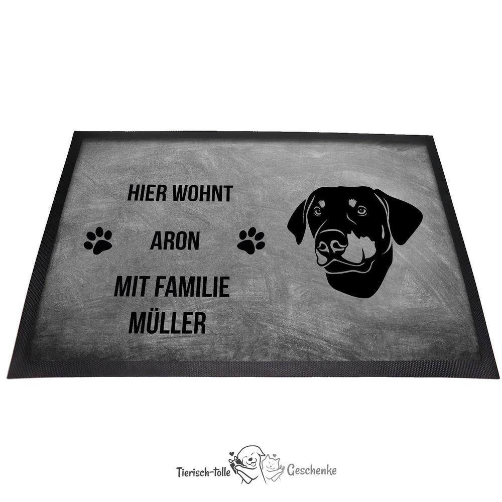 Dobermann 3 - unkupiert - Fußmatte - Schmutzfangmatte - 40 x 60 cm-Tierisch-tolle Geschenke-Tierisch-tolle-Geschenke
